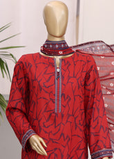 HZ Textile Premium Daily Wear Printed 3 Piece Unstitched Suit HZ25PDW D-104B